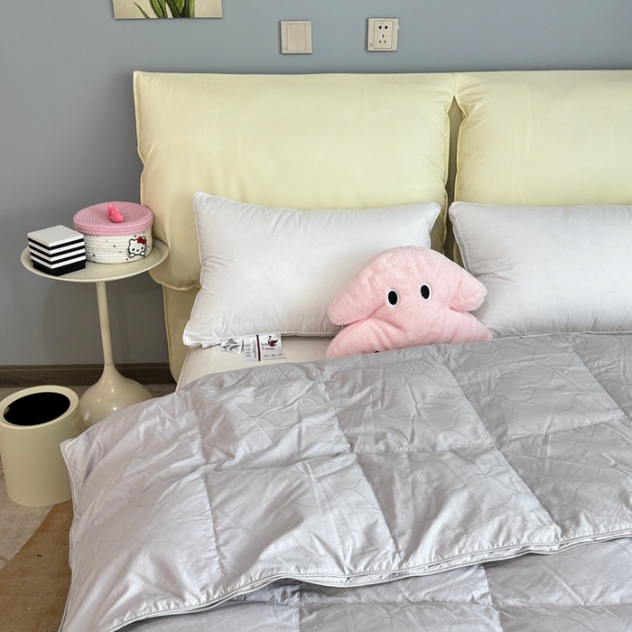 91家纺网 家纺一手货源 找家纺 静若居羽绒被壳 2025新款全棉双层静音羽绒被壳自充绒羽绒被壳-波浪花 波浪花-高级灰