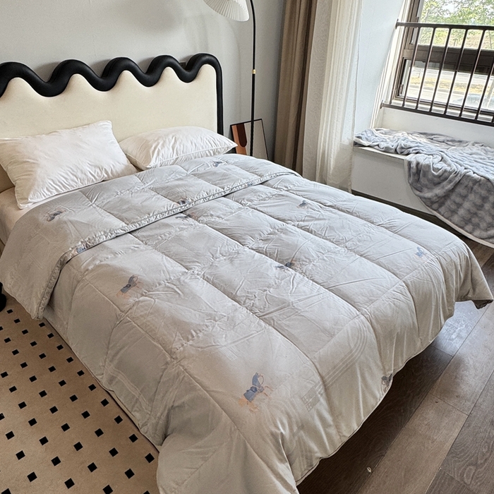 91家纺网 家纺一手货源 找家纺 （总）静若居羽绒被壳 2025新款全棉双层静音羽绒被壳自充绒羽绒被壳-马到成功