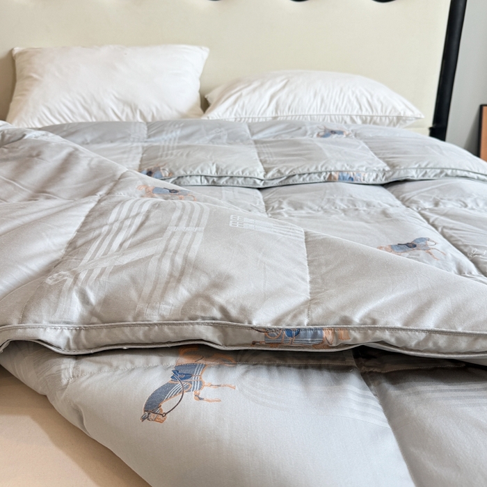 91家纺网 家纺一手货源 找家纺 （总）静若居羽绒被壳 2025新款全棉双层静音羽绒被壳自充绒羽绒被壳-马到成功