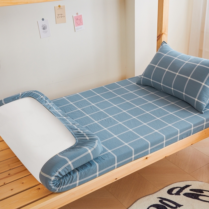 91家纺网 家纺一手货源 找家纺 （总）斯尔顿 2025新款13070全棉纯棉印花学生宿舍上下铺套件-第二批单品床笠床笠单件