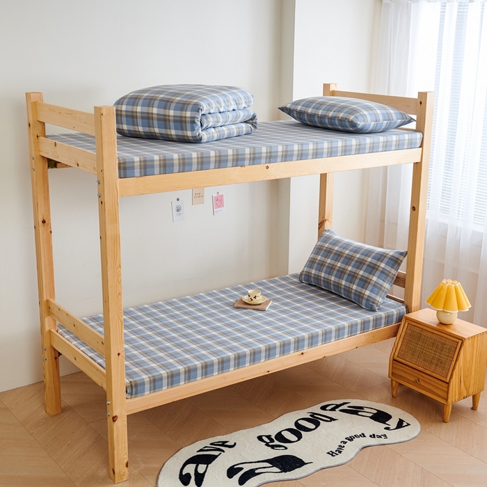 91家纺网 家纺一手货源 找家纺 （总）斯尔顿 2025新款13070全棉纯棉印花学生宿舍上下铺套件-第二批单品床垫套床垫套单件