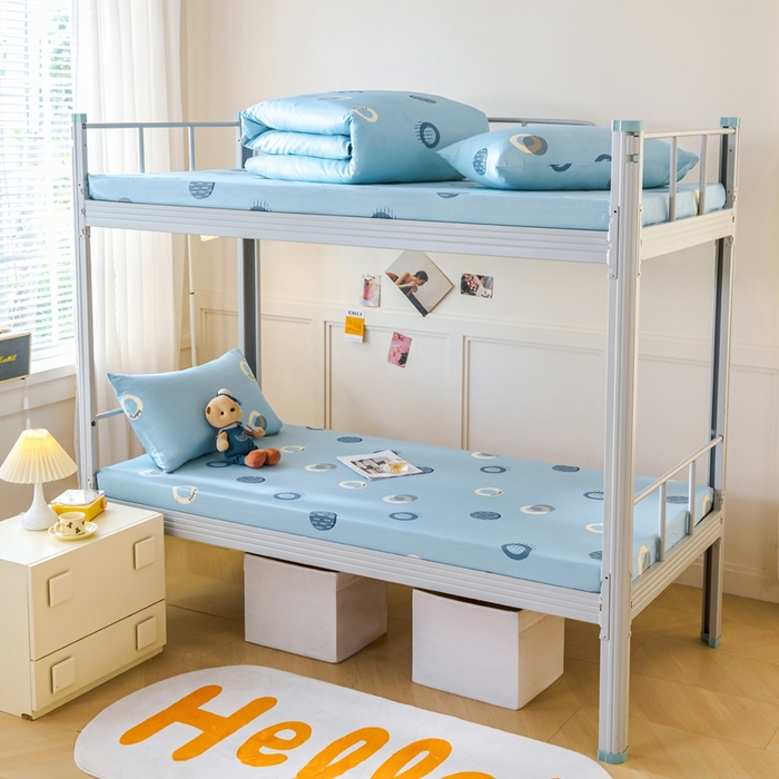 91家纺网 家纺一手货源 找家纺 （总）斯尔顿 2025新款13070全棉纯棉印花学生宿舍上下铺套件-第二批单品床垫套床垫套单件