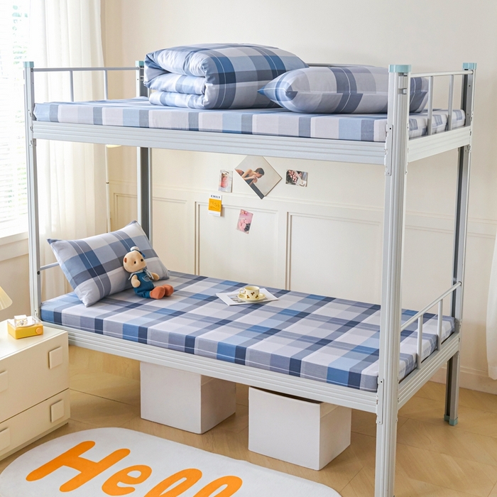 91家纺网 家纺一手货源 找家纺 （总）斯尔顿 2025新款13070全棉纯棉印花学生宿舍上下铺套件-第二批单品床垫套床垫套单件