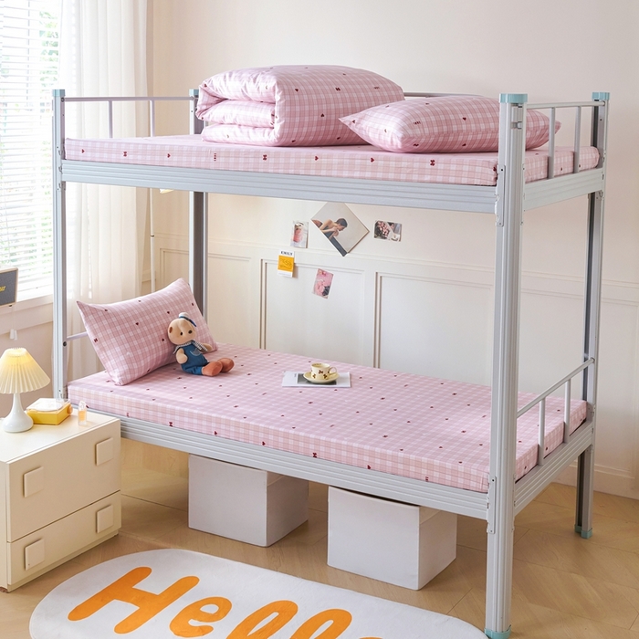 91家纺网 家纺一手货源 找家纺 （总）斯尔顿 2025新款13070全棉纯棉印花学生宿舍上下铺套件-第二批单品床垫套床垫套单件