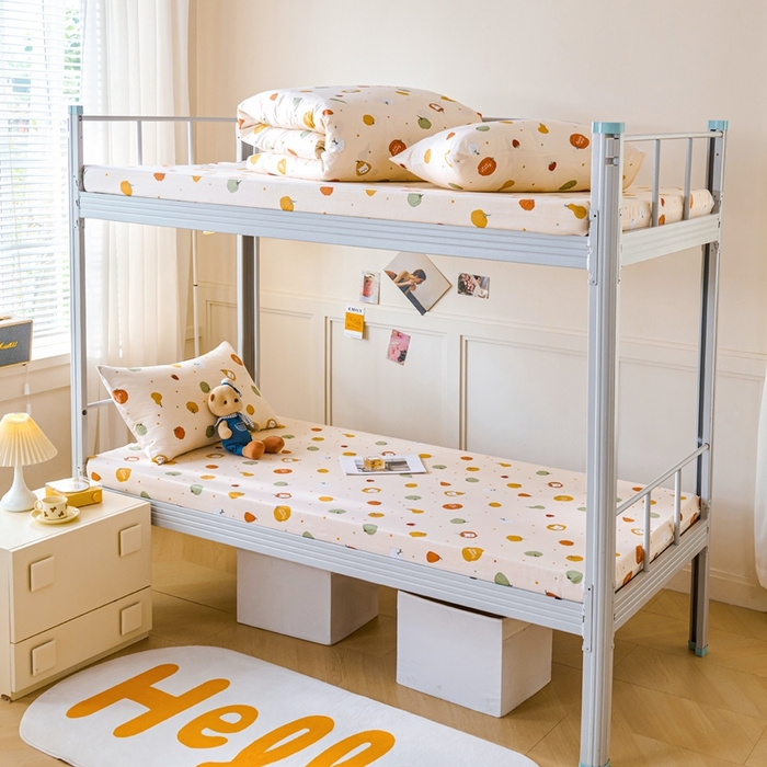 91家纺网 家纺一手货源 找家纺 （总）斯尔顿 2025新款13070全棉纯棉印花学生宿舍上下铺套件-第二批单品床垫套床垫套单件