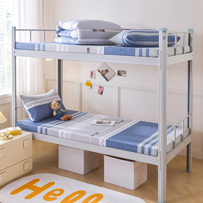 91家纺网 家纺一手货源 找家纺 （总）斯尔顿 2025新款13070全棉纯棉印花学生宿舍上下铺套件-第二批单品床垫套床垫套单件