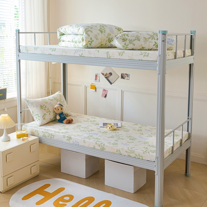 91家纺网 家纺一手货源 找家纺 （总）斯尔顿 2025新款13070全棉纯棉印花学生宿舍上下铺套件-第二批单品床垫套床垫套单件