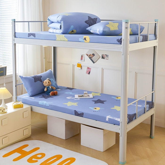 91家纺网 家纺一手货源 找家纺 （总）斯尔顿 2025新款13070全棉纯棉印花学生宿舍上下铺套件-第二批单品床垫套床垫套单件