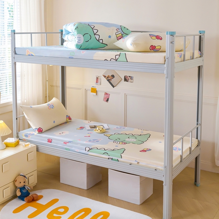 91家纺网 家纺一手货源 找家纺 （总）斯尔顿 2025新款13070全棉纯棉印花学生宿舍上下铺套件-第二批单品床垫套床垫套单件