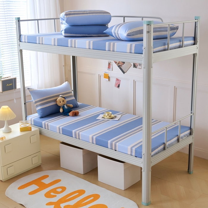 91家纺网 家纺一手货源 找家纺 （总）斯尔顿 2025新款13070全棉纯棉印花学生宿舍上下铺套件-第二批单品床垫套床垫套单件