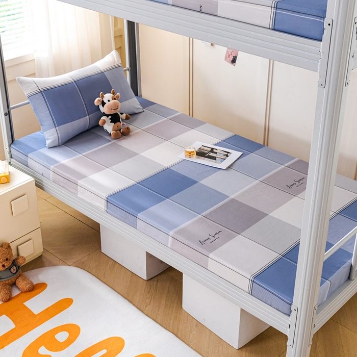 91家纺网 家纺一手货源 找家纺 （总）斯尔顿 2025新款13070全棉纯棉印花学生宿舍上下铺套件-第二批单品床垫套床垫套单件