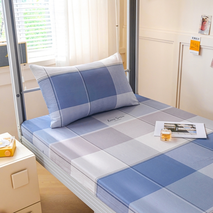 91家纺网 家纺一手货源 找家纺 （总）斯尔顿 2025新款13070全棉纯棉印花学生宿舍上下铺套件-第二批单品床垫套床垫套单件