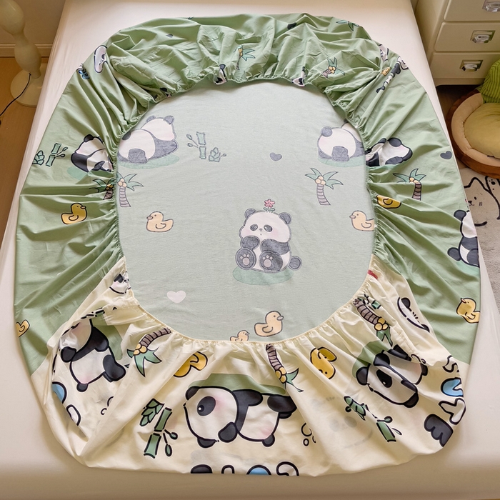 91家纺网 家纺一手货源 找家纺 依庭2025新款12868全棉纯棉单床笠单品床笠床笠单件 熊猫溪水