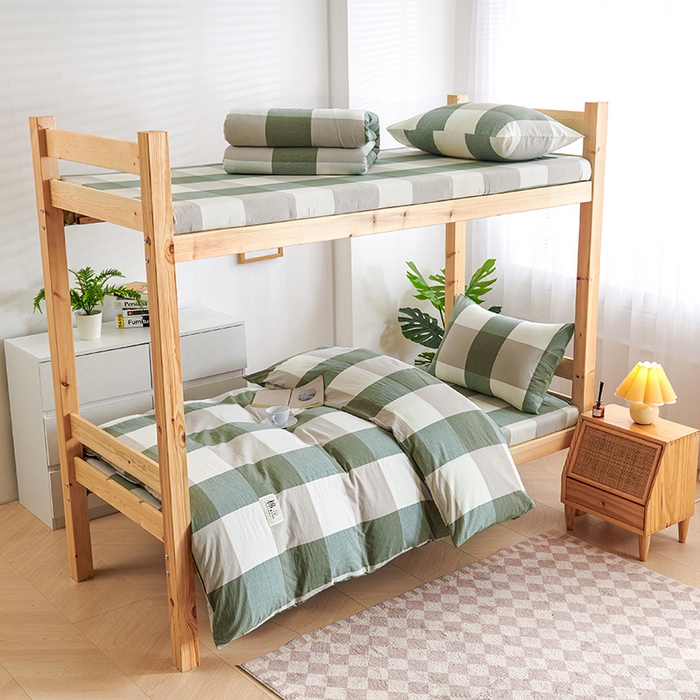 91家纺网 家纺一手货源 找家纺 （总）斯尔顿 直播爆款2025新款B类全棉色织水洗棉三件套床垫套拉链款床笠款