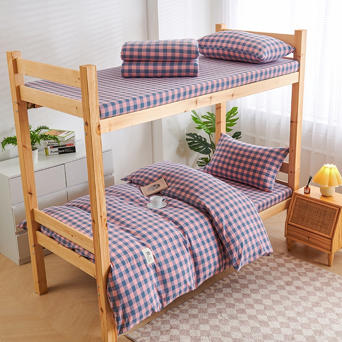 91家纺网 家纺一手货源 找家纺 （总）斯尔顿 直播爆款2025新款B类全棉色织水洗棉三件套床垫套拉链款床笠款