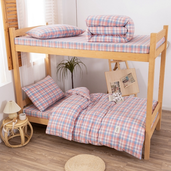 91家纺网 家纺一手货源 找家纺 （总）斯尔顿 直播爆款2025新款B类全棉色织水洗棉三件套床垫套拉链款床笠款