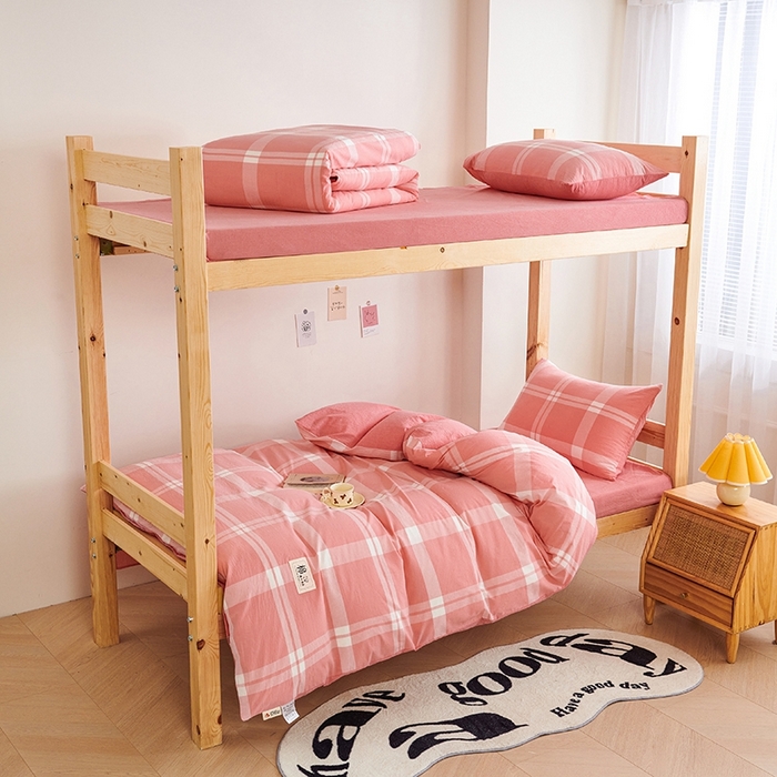 91家纺网 家纺一手货源 找家纺 （总）斯尔顿 直播爆款2025新款B类全棉色织水洗棉三件套床垫套拉链款床笠款