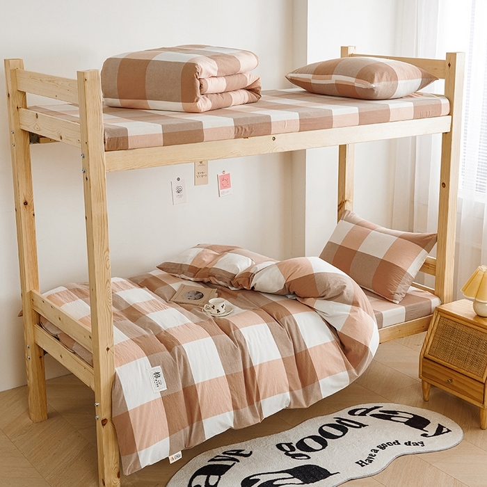 91家纺网 家纺一手货源 找家纺 （总）斯尔顿 直播爆款2025新款B类全棉色织水洗棉三件套床垫套拉链款床笠款