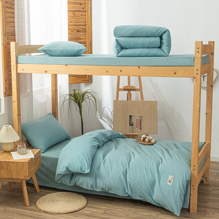 91家纺网 家纺一手货源 找家纺 （总）斯尔顿 直播爆款2025新款B类全棉色织水洗棉三件套床垫套拉链款床笠款