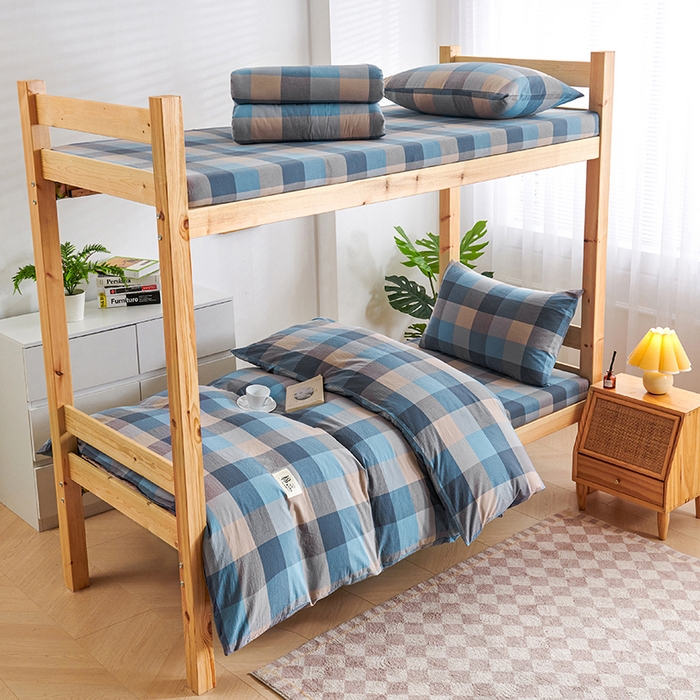 91家纺网 家纺一手货源 找家纺 （总）斯尔顿 直播爆款2025新款B类全棉色织水洗棉三件套床垫套拉链款床笠款