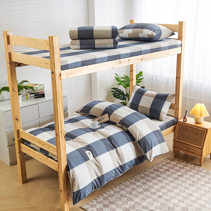 91家纺网 家纺一手货源 找家纺 （总）斯尔顿 直播爆款2025新款B类全棉色织水洗棉三件套床垫套拉链款床笠款