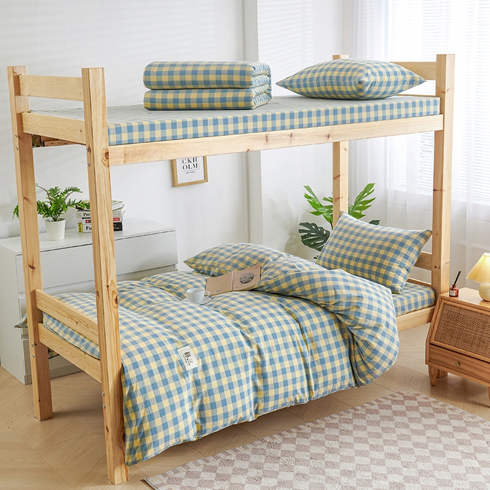 91家纺网 家纺一手货源 找家纺 （总）斯尔顿 直播爆款2025新款B类全棉色织水洗棉三件套床垫套拉链款床笠款