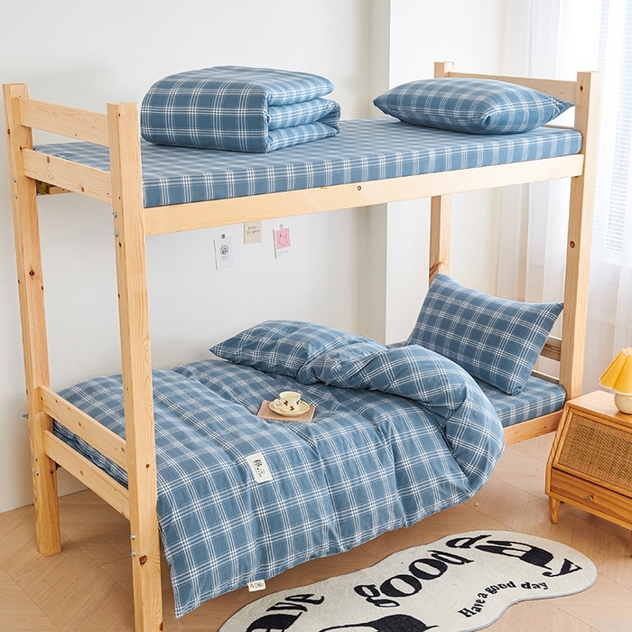 91家纺网 家纺一手货源 找家纺 （总）斯尔顿 直播爆款2025新款B类全棉色织水洗棉三件套床垫套拉链款床笠款