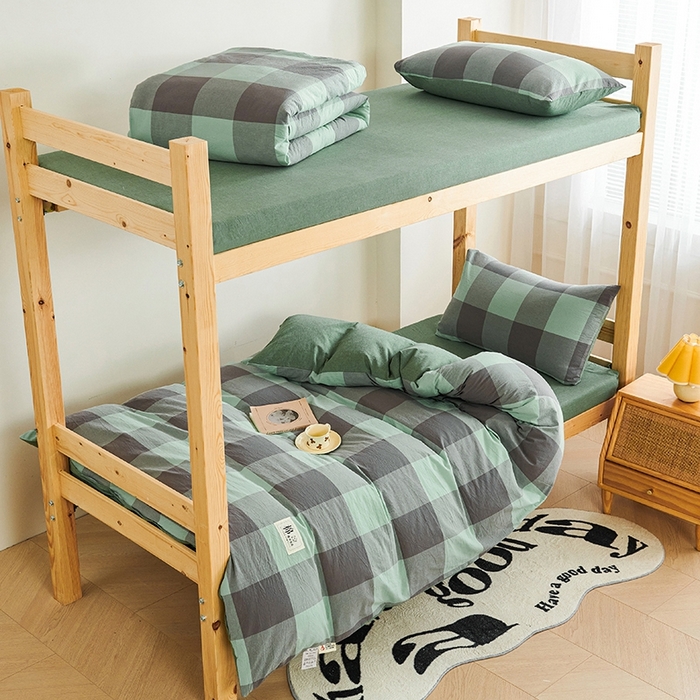 91家纺网 家纺一手货源 找家纺 （总）斯尔顿 直播爆款2025新款B类全棉色织水洗棉三件套床垫套拉链款床笠款