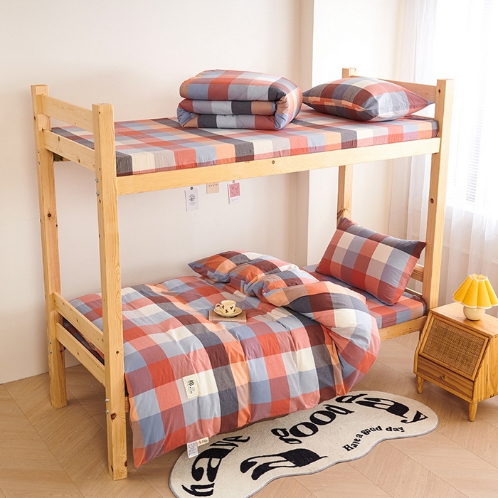 91家纺网 家纺一手货源 找家纺 （总）斯尔顿 直播爆款2025新款B类全棉色织水洗棉三件套床垫套拉链款床笠款