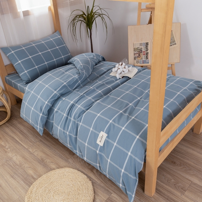 91家纺网 家纺一手货源 找家纺 （总）斯尔顿 直播爆款2025新款B类全棉色织水洗棉三件套床垫套拉链款床笠款