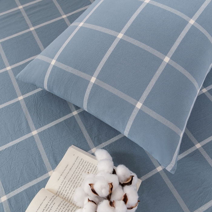 91家纺网 家纺一手货源 找家纺 （总）斯尔顿 直播爆款2025新款B类全棉色织水洗棉三件套床垫套拉链款床笠款