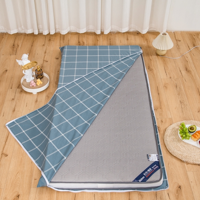 91家纺网 家纺一手货源 找家纺 （总）斯尔顿 直播爆款2025新款B类全棉色织水洗棉三件套床垫套拉链款床笠款