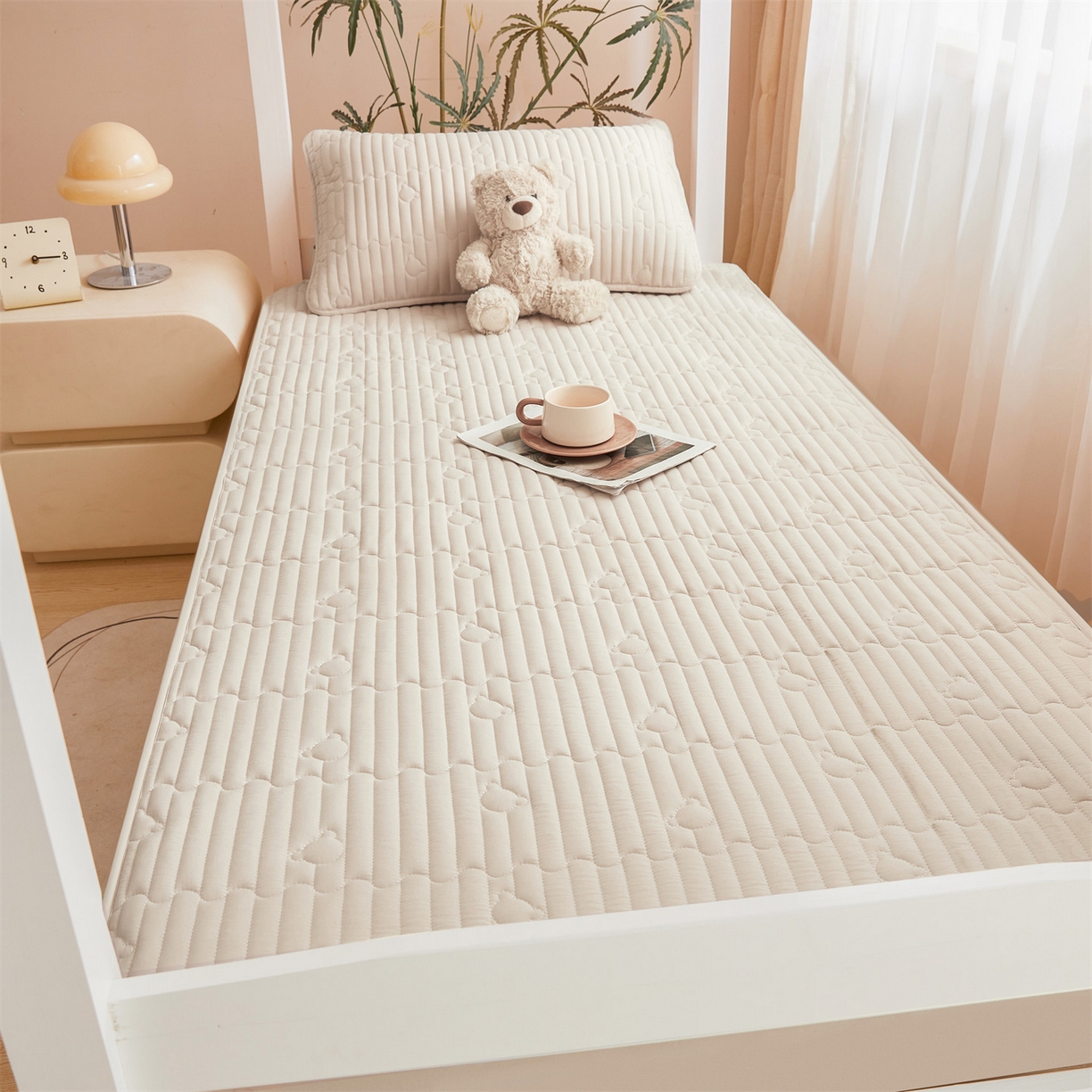 91家纺网 家纺一手货源 找家纺 （总）雯豆家纺 2025新款四季款学生宿舍夹棉床笠上下铺床垫保护套