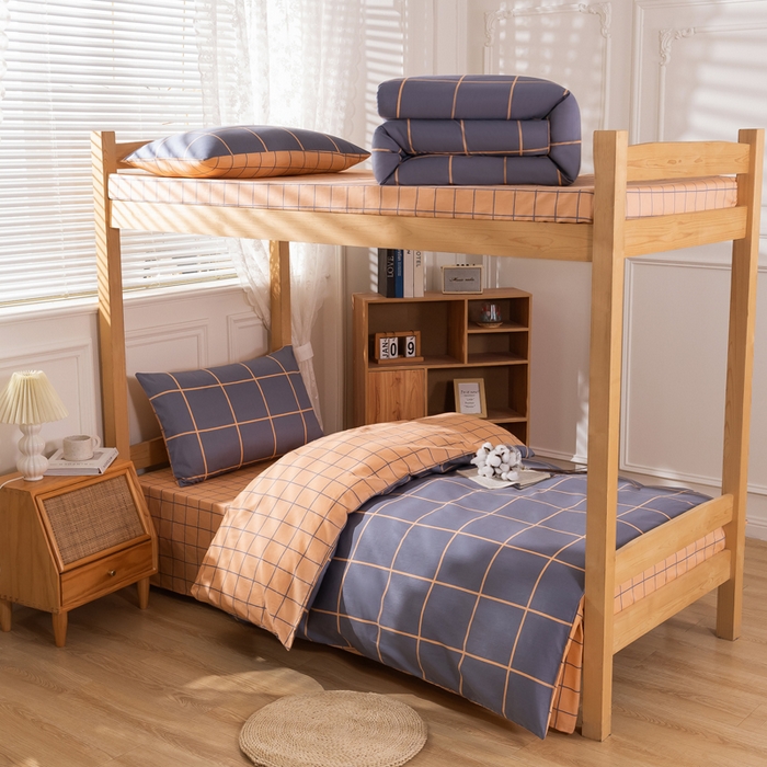 91家纺网 家纺一手货源 找家纺 总斯尔顿 2025新款全棉纯环保印染三件套学生宿舍