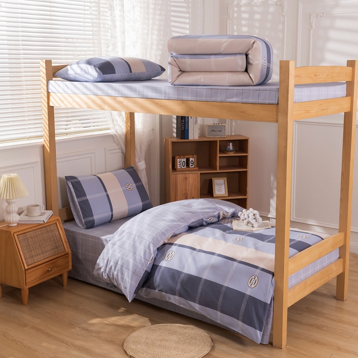 91家纺网 家纺一手货源 找家纺 总斯尔顿 2025新款全棉纯环保印染三件套学生宿舍