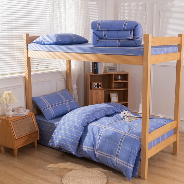 91家纺网 家纺一手货源 找家纺 总斯尔顿 2025新款全棉纯环保印染三件套学生宿舍