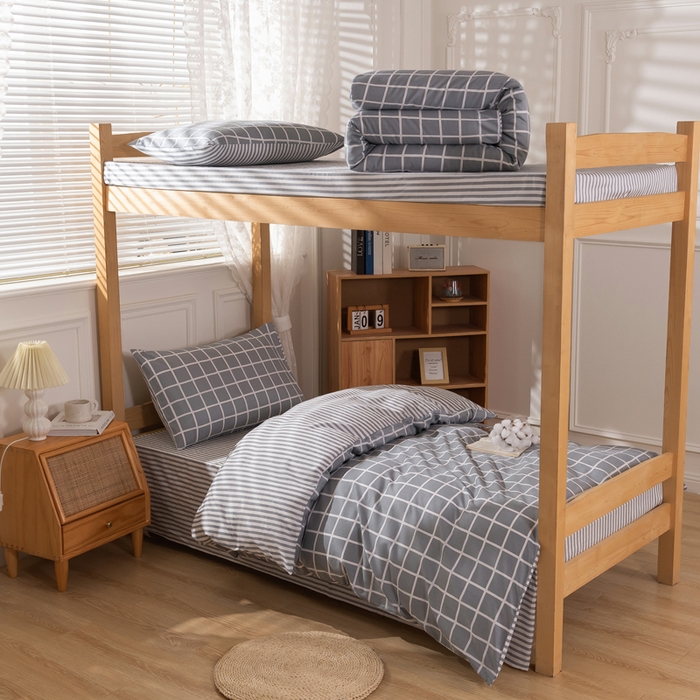 91家纺网 家纺一手货源 找家纺 总斯尔顿 2025新款全棉纯环保印染三件套学生宿舍