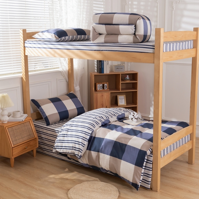 91家纺网 家纺一手货源 找家纺 总斯尔顿 2025新款全棉纯环保印染三件套学生宿舍