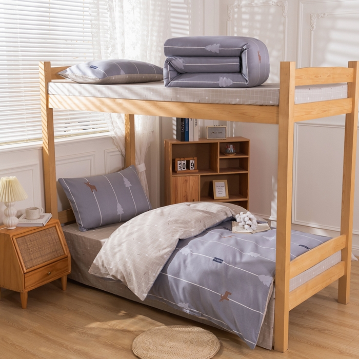 91家纺网 家纺一手货源 找家纺 总斯尔顿 2025新款全棉纯环保印染三件套学生宿舍