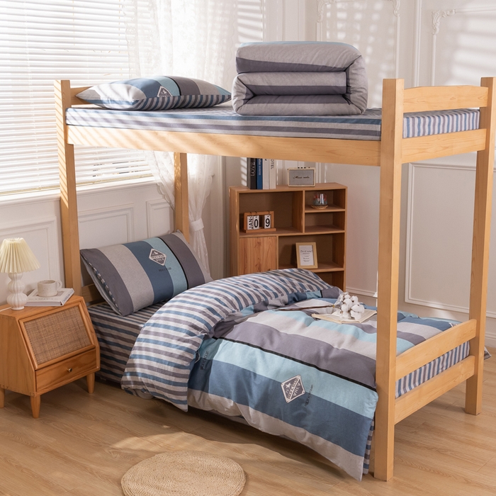 91家纺网 家纺一手货源 找家纺 总斯尔顿 2025新款全棉纯环保印染三件套学生宿舍