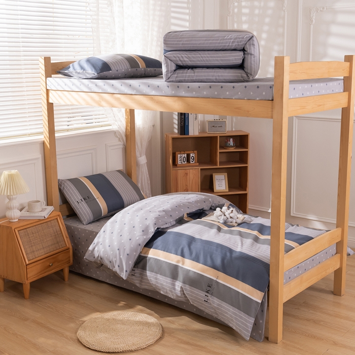 91家纺网 家纺一手货源 找家纺 总斯尔顿 2025新款全棉纯环保印染三件套学生宿舍