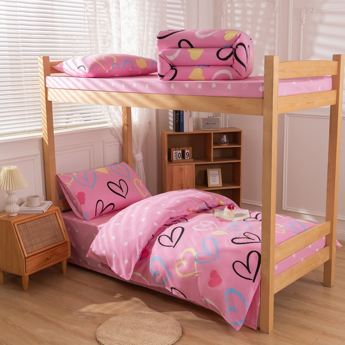 91家纺网 家纺一手货源 找家纺 总斯尔顿 2025新款全棉纯环保印染三件套学生宿舍