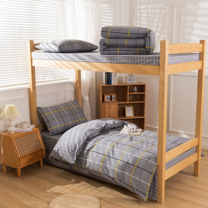 91家纺网 家纺一手货源 找家纺 总斯尔顿 2025新款全棉纯环保印染三件套学生宿舍