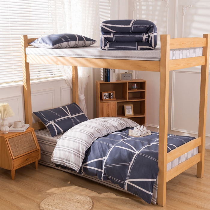 91家纺网 家纺一手货源 找家纺 总斯尔顿 2025新款全棉纯环保印染三件套学生宿舍