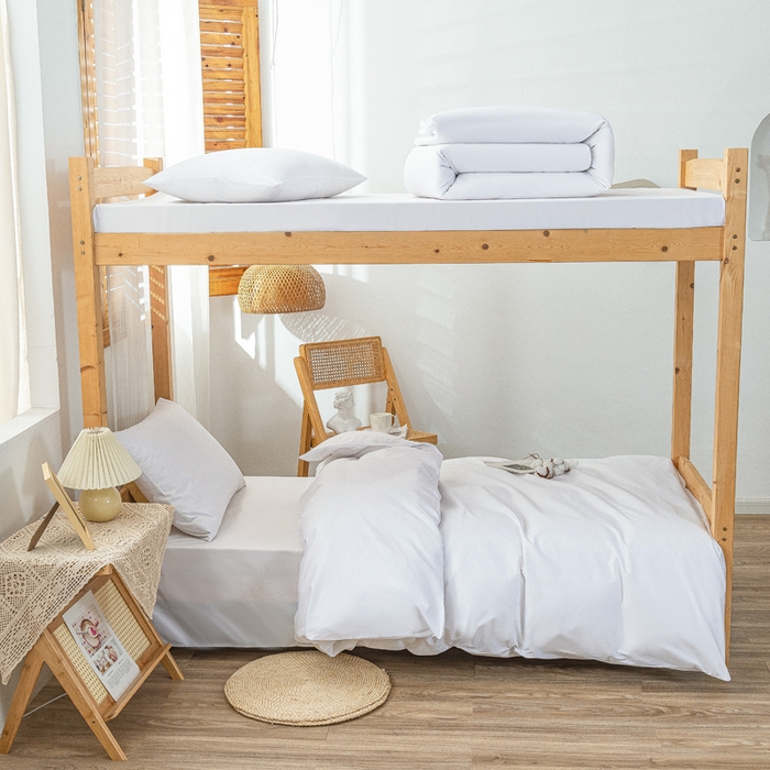 91家纺网 家纺一手货源 找家纺 总 2025新款纯色全棉宿舍三件套学生宿舍床品