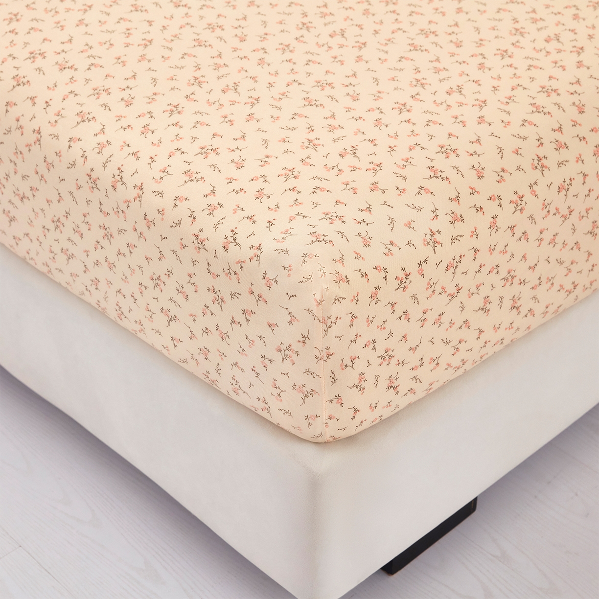 91家纺网 家纺一手货源 找家纺 乐居家纺 2025新款针织棉双层纱单件床笠 问秋黄