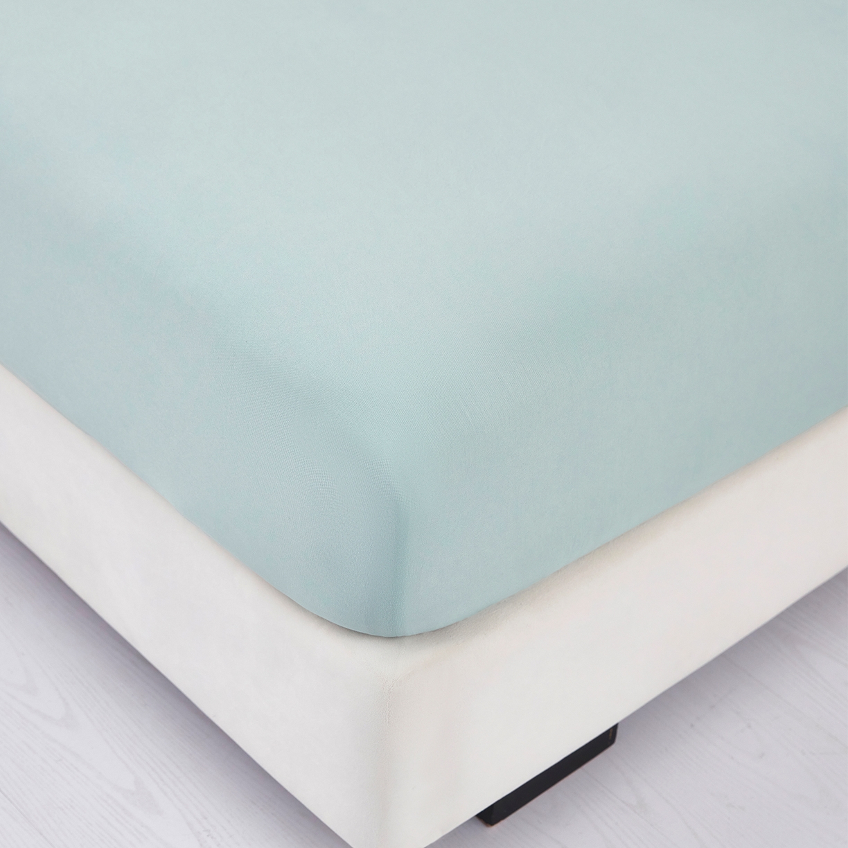 91家纺网 家纺一手货源 找家纺 乐居家纺 2025新款针织棉双层纱单件床笠 浅绿