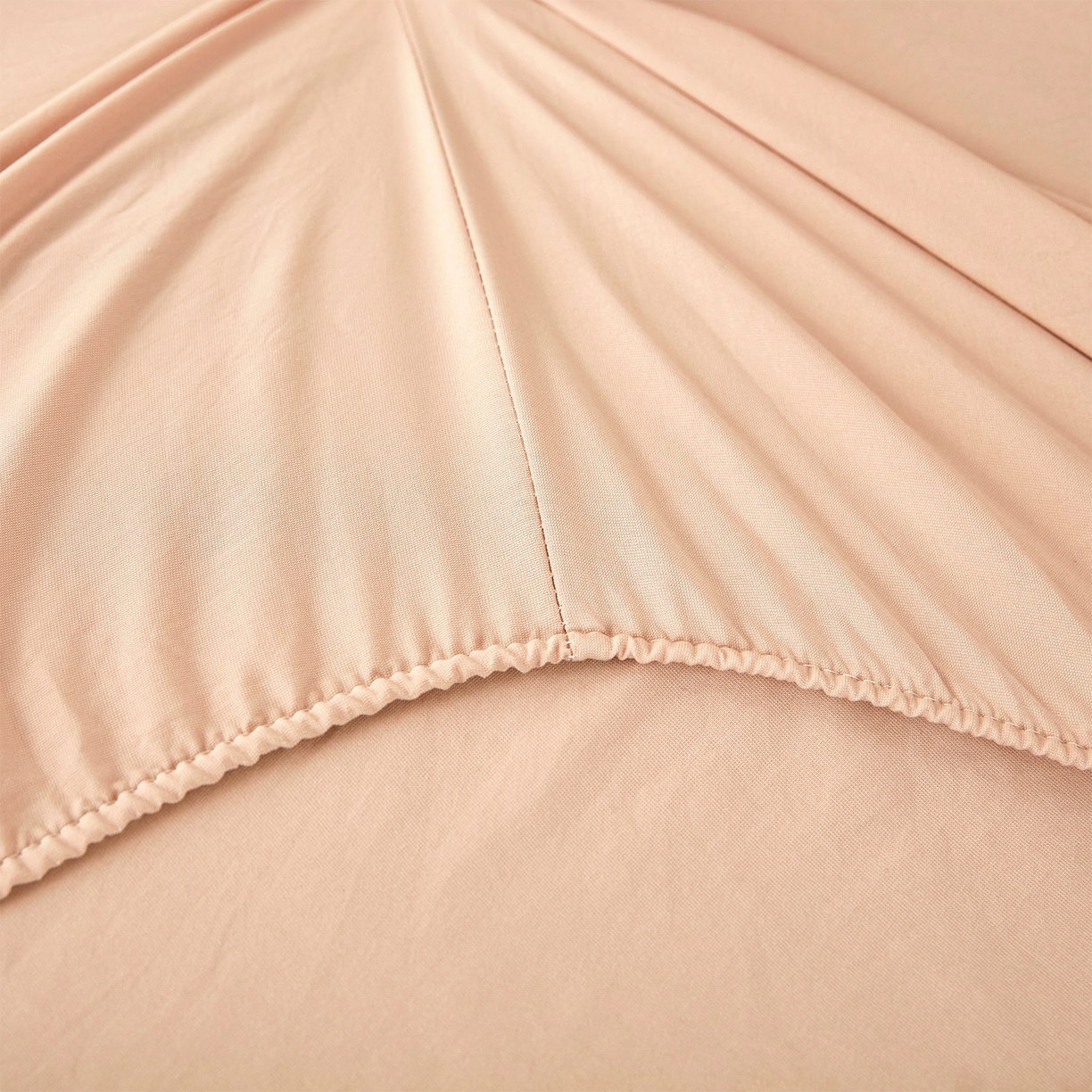 91家纺网 家纺一手货源 找家纺 乐居家纺 2025新款针织棉双层纱单件床笠 米黄