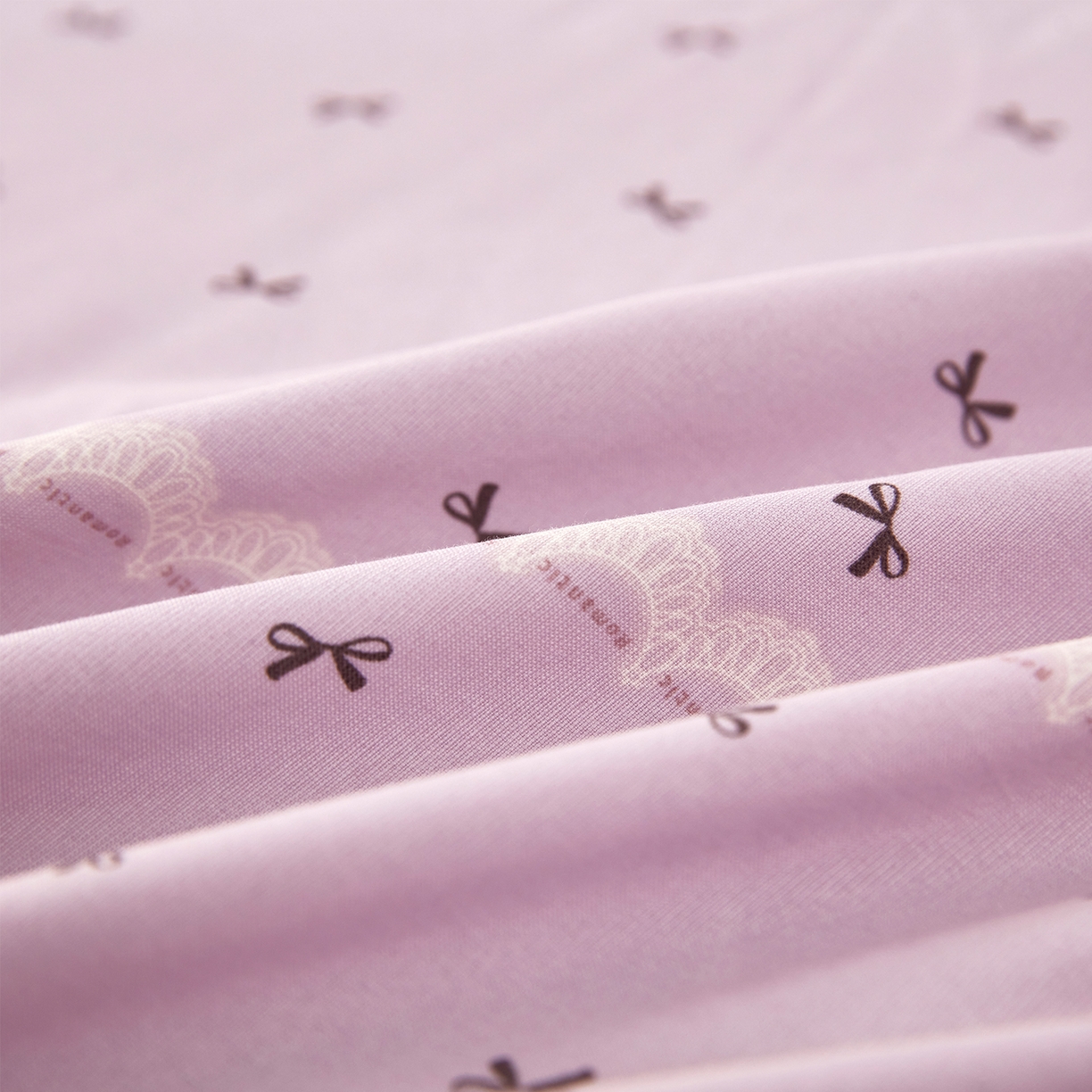 91家纺网 家纺一手货源 找家纺 乐居家纺 2025新款针织棉双层纱单件床笠 紫韵蝴蝶