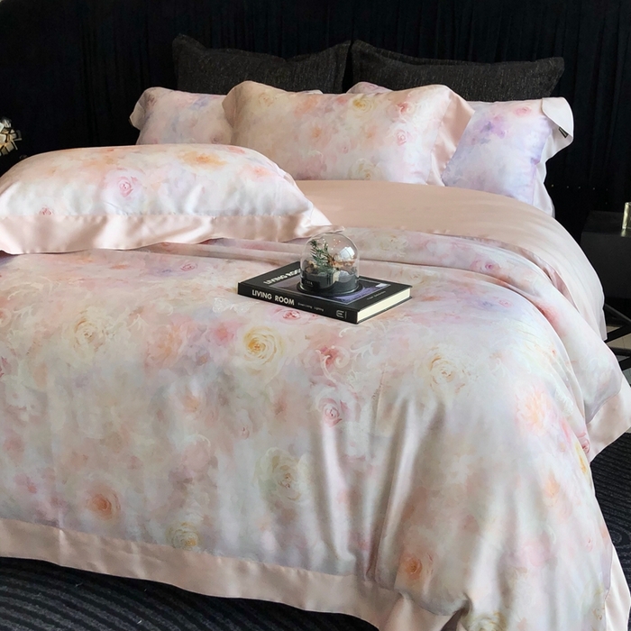 91家纺网 家纺一手货源 找家纺 （总）佳汐蓝家纺 2025春夏臻品60兰精天丝四件套-露华